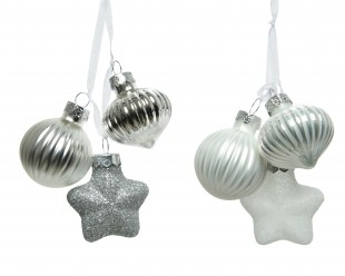  Figure Glass Shiny,matt,glitter Mix - White/silver in Hadiya